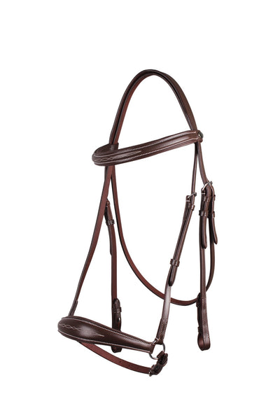 QHP - 'Luxury Stitched'  Bridle - Brown/Silver