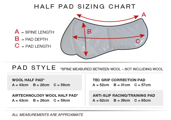 Premier Equine - Shockproof Wool Saddle Pad - Half Pad