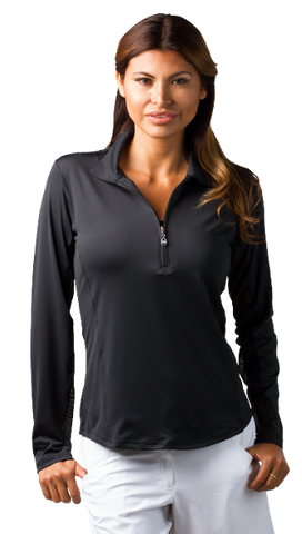 San Soleil SunGlow Performance Zip Polo Long Sleeve Shirt - Women's