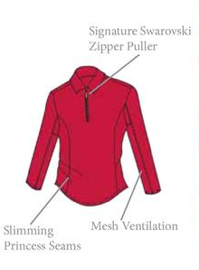 San Soleil SunGlow Performance Zip Polo Long Sleeve Shirt - Women's