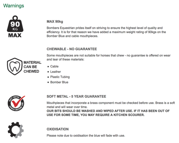 Bombers Bits Eggbutt Happy Tongue Pony | Sweet Iron Blue Bit