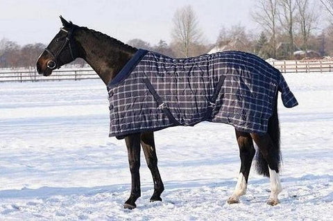 QHP Check Quilted Liner/Travel Blanket  with Fleece Collar - 150grams