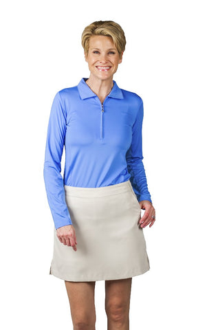 San Soleil SunGlow Performance Zip Polo Long Sleeve Shirt - Women's